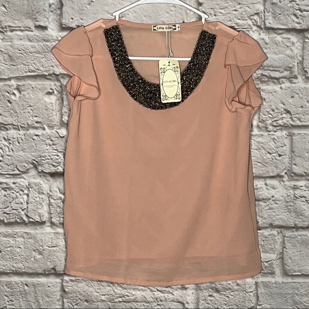 NWT LivaGirl Top Sheer Juniors Size‎ Small
